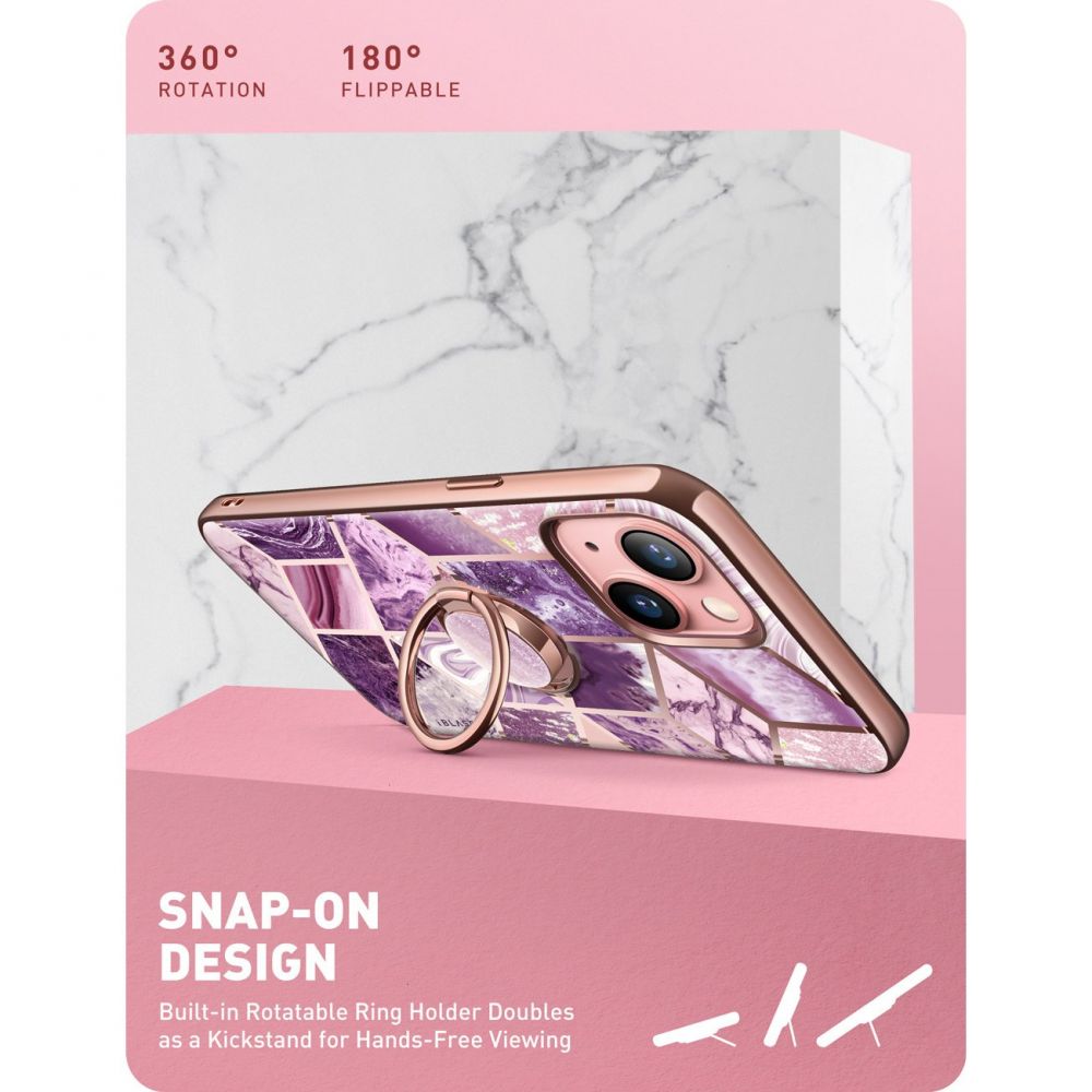 SupCase - Supcase IBLSN Cosmo Snap iPhone 13 Skal - Marble Lila