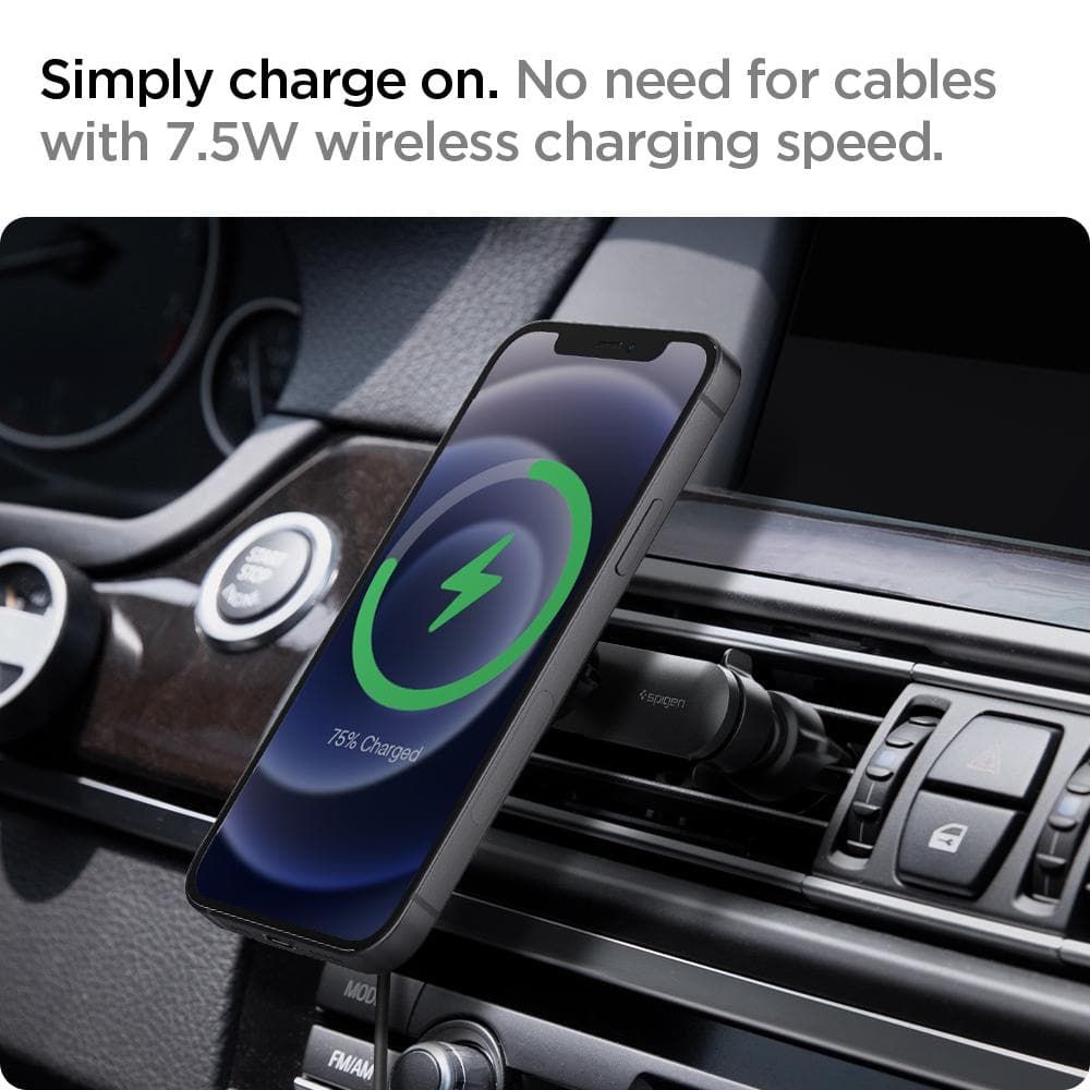 Spigen
Spigen Magnetic Magsafe Vent billaddare 7.5w - Svart