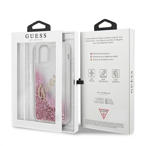 Guess
Guess Skal iPhone 12 Mini Glitter Vintage Script - Rosa