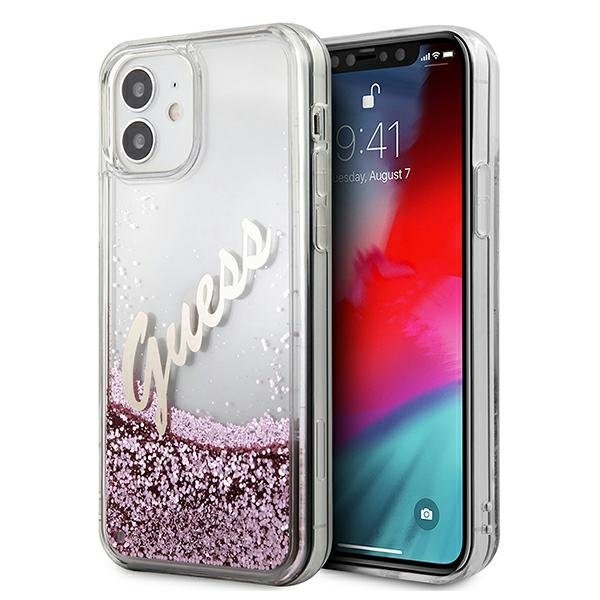 Guess
Guess Skal iPhone 12 Mini Glitter Vintage Script - Rosa