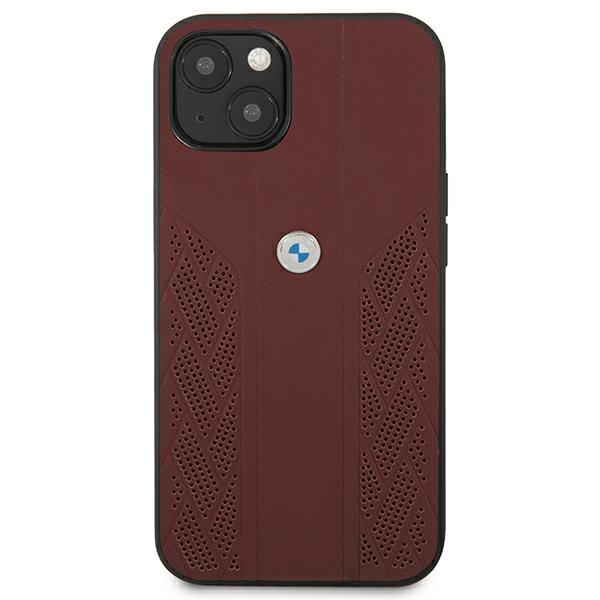 BMW - BMW Skal iPhone 13 mini Läder Curve Perforate - Röd
