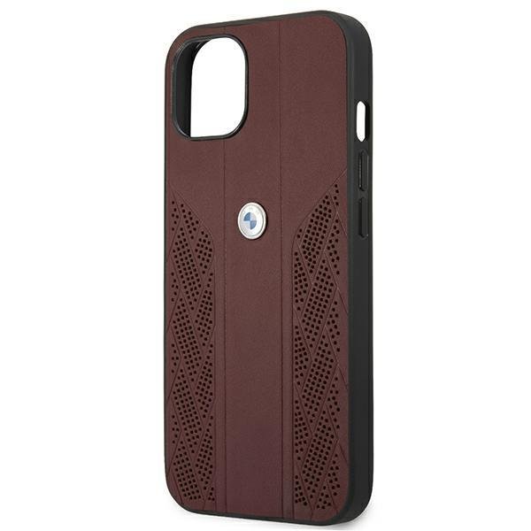 BMW - BMW Skal iPhone 13 mini Läder Curve Perforate - Röd