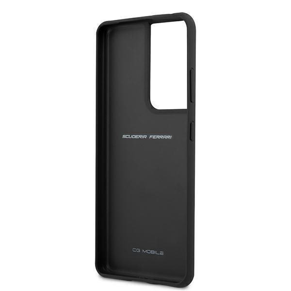 UTGÅTT - Ferrari Skal Galaxy S21 Ultra Off Track Leather Nylon Stripe - Svart
