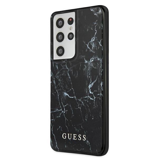 Guess - GUESS Skal Samsung Galaxy S21 Ultra Marble - Svart