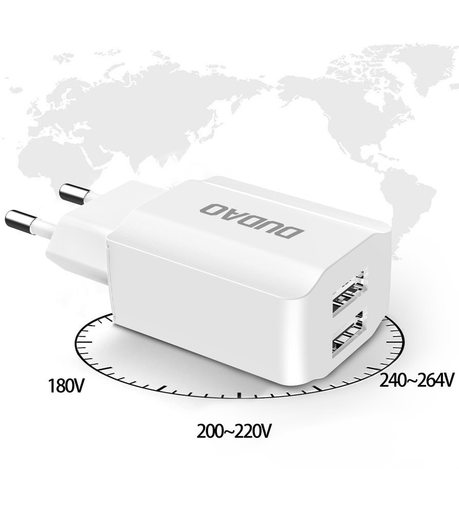 Dudao - Dudao Väggladdare USB EU + Lightning cable - Vit