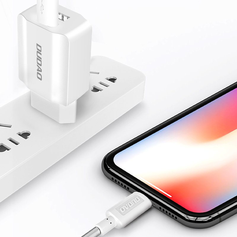 Dudao - Dudao Väggladdare USB EU + Lightning cable - Vit