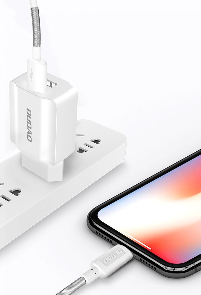 Dudao - Dudao Väggladdare USB EU + Lightning cable - Vit
