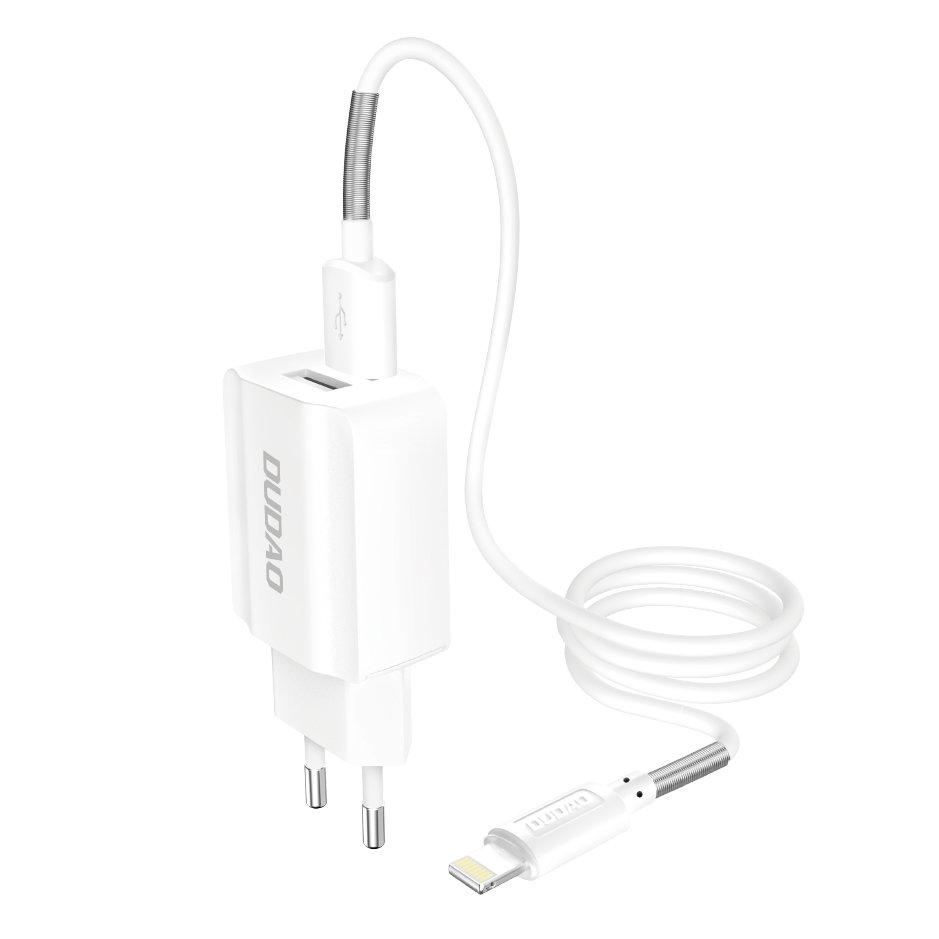 Dudao - Dudao Väggladdare USB EU + Lightning cable - Vit