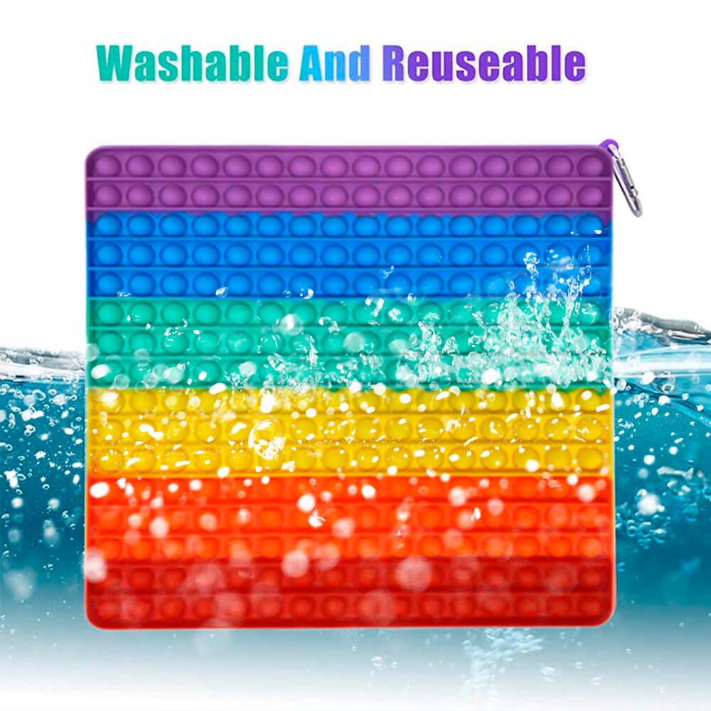 A-One Brand - MEGA Square Pop it Fidget, leksak, Stress Relief Toy - Flerfärgad