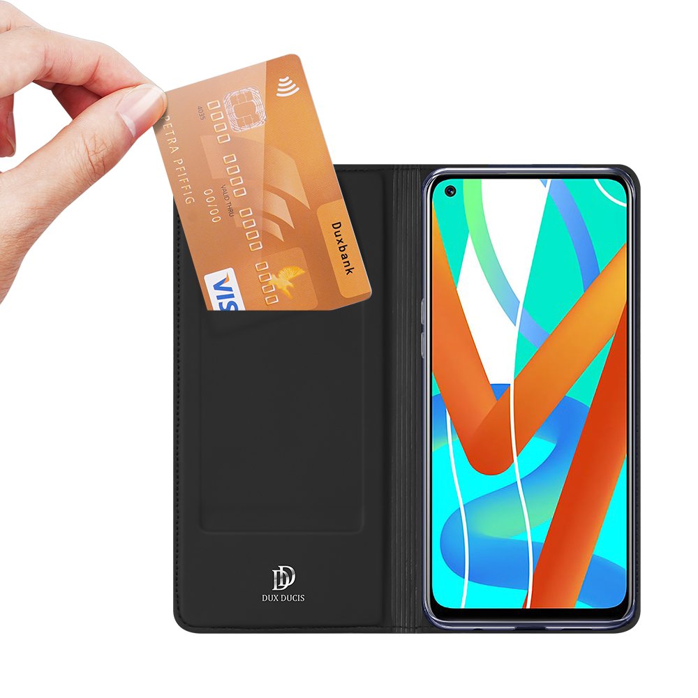 UTGÅTT - Dux Ducis Skin Pro Plånboksfodral Realme 8 5G / V13 5G - Svart