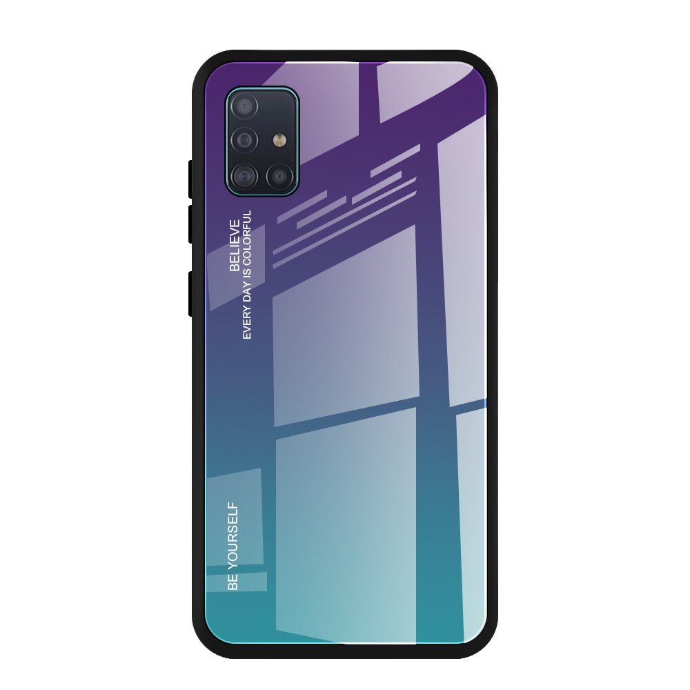 Gradient Härdat Glas Skal Galaxy A51 - Grön / Lila