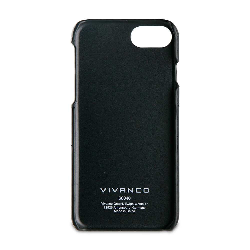 Vivanco Vivanco Läderskal 1-kortfack iPhone 8/7/6 - Svart 