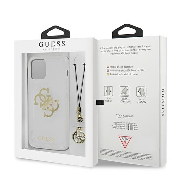 Guess - Guess iPhone 12 Pro Max Skal 4G Gold Charms Collection - Transparent