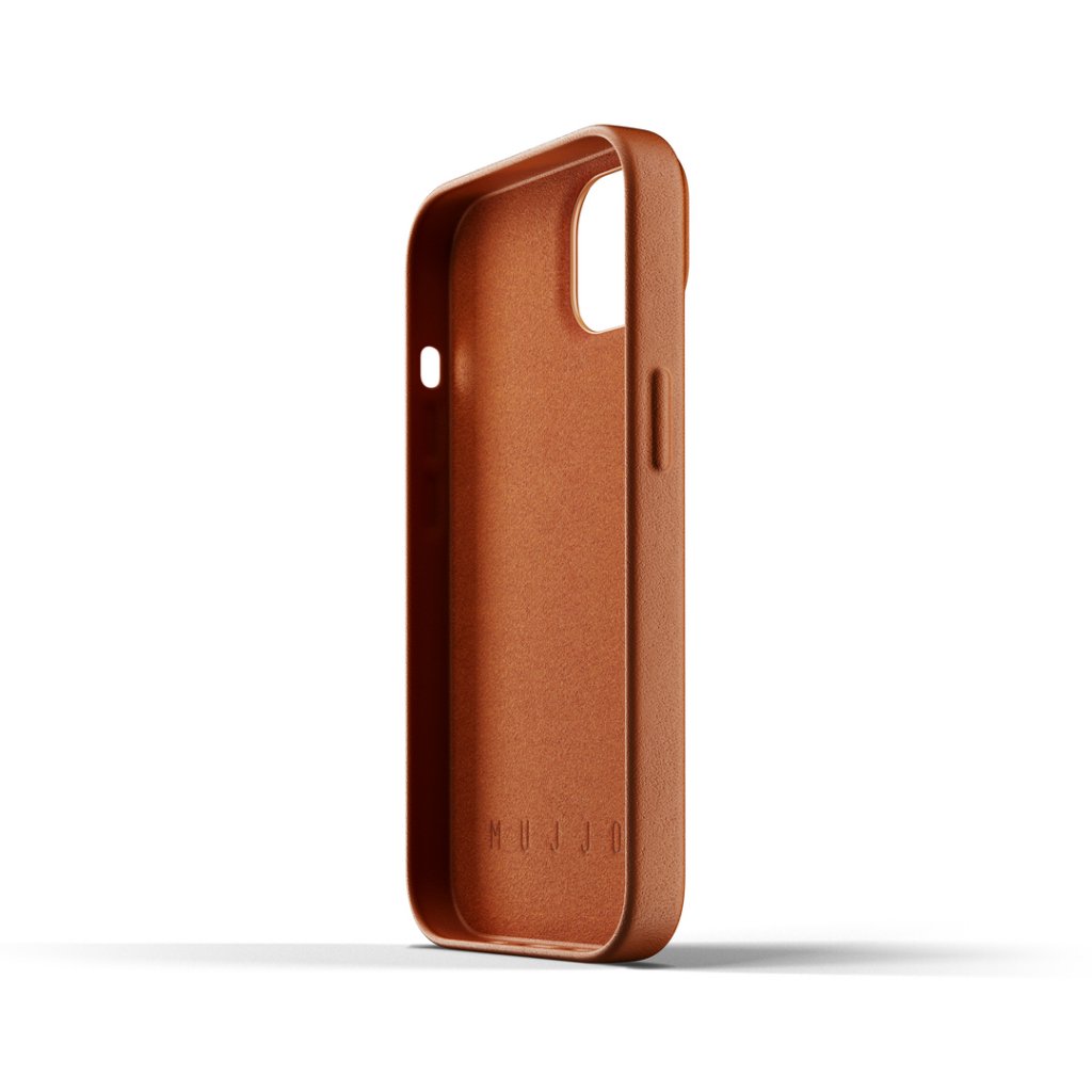 UTGÅTT - Mujjo Full Läder Plånboksfodral iPhone 13 - Tan
