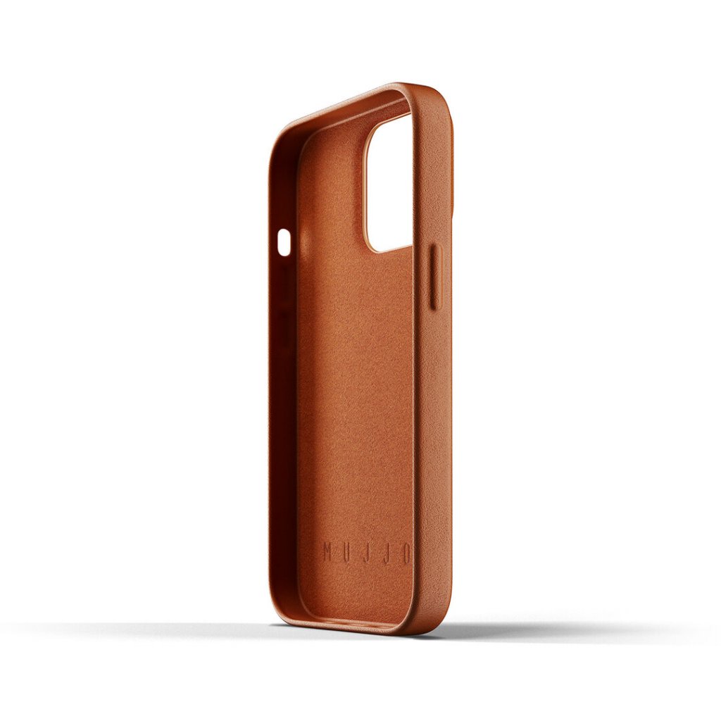 Mujjo - Mujjo Full Läder Plånboksfodral iPhone 13 Pro - Tan