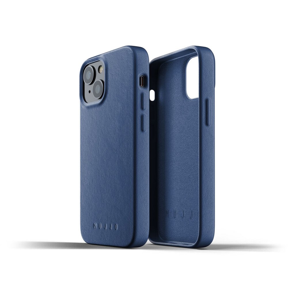 Mujjo Mujjo Full Läder Mobilskal iPhone 13 Mini - Monacoblå 