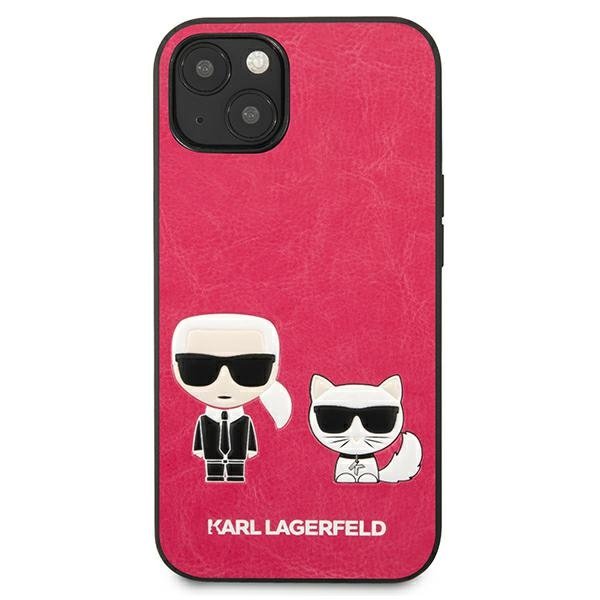 KARL LAGERFELD - Karl Lagerfeld iPhone 13 Mini Skal Ikonik Karl & Choupette - Fuchsia
