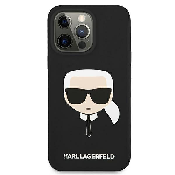 UTGATT1 - Karl Lagerfeld iPhone 13 Mini Skal Silikon Karl`s Head - Svart