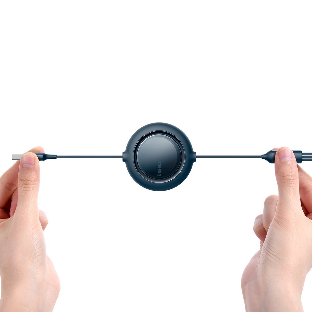 UTGATT1 - Baseus Bright Mirror Retractable 3in1 Kabel USB 1.2m - Blå