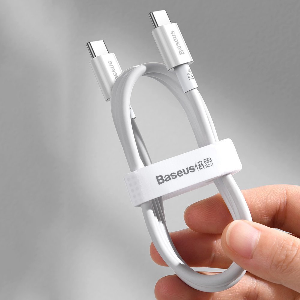 BASEUS - Baseus Superior Kabel USB-C 100W 5A 20V 2m - Vit