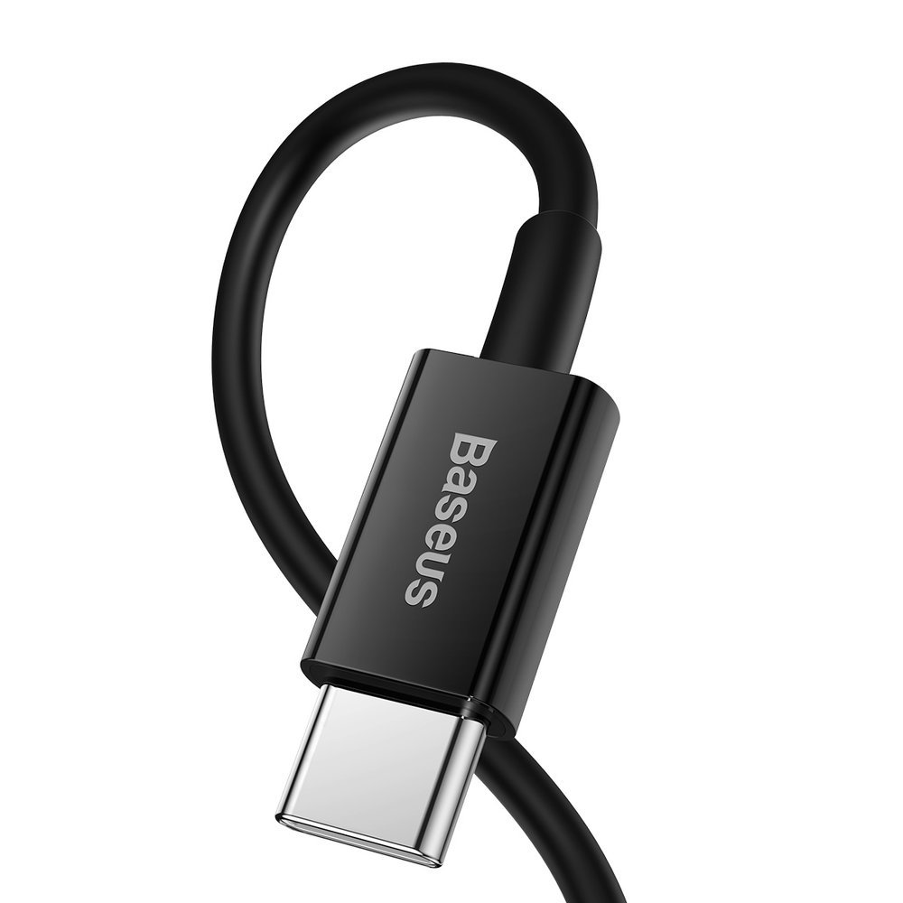 BASEUS - Baseus Fast Charging Lightning USB-C Kabel 1 m - Svart