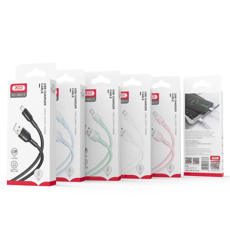 Alternativ bild 1 för XO USB Till MicroUSB 1m Kabel 2.1A NB212 - Blå