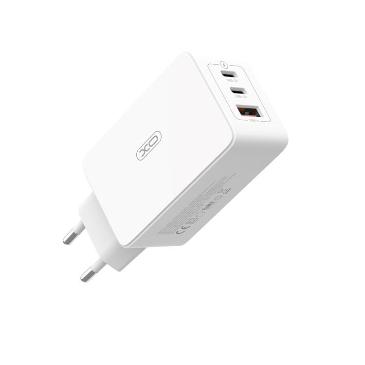 XO Snabbladdare 65W USb Till 2x USB-C CE13 PD QC 3.0 - Vit