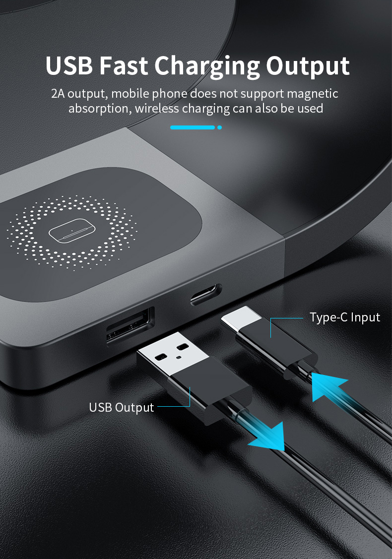 A-One Brand - [3in1] Magsafe Trdls laddare iPhone - Apple Watch - AirPods - Metal Svart