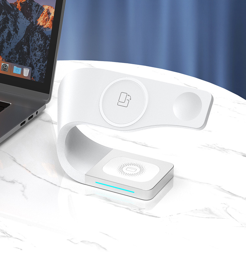 A-One Brand - [3in1] Magsafe Trdls laddare iPhone - Apple Watch - AirPods - Vit