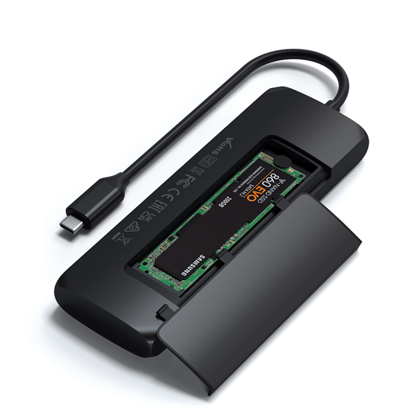 Satechi - Satechi USB-C Hybrid Med Built-in SSD Storage - Svart