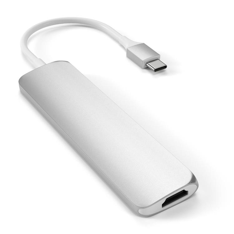 Satechi - Satechi USB-C Adapter med HDMI, USB 3.0 portar samt kortläsare - Silver