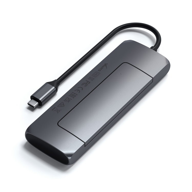 Satechi - Satechi USB-C Hybrid Med Built-in SSD Storage - Rymdgrå
