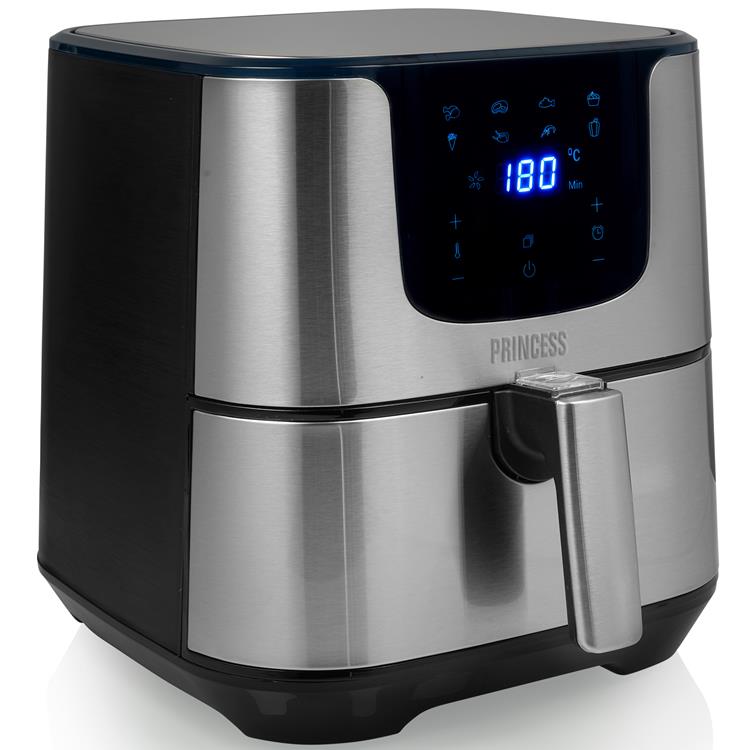 Produktfoto för Princess Deluxe 182060 - Varmluftsfritös - 5.5 liter - 1700 W - rostfritt stål