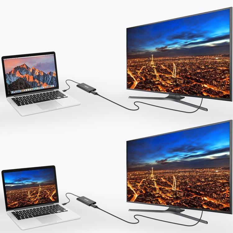Choetech - Choetech Kontaktadapter USB-C 2x HDMI 2.0 4K 60Hz - Svart