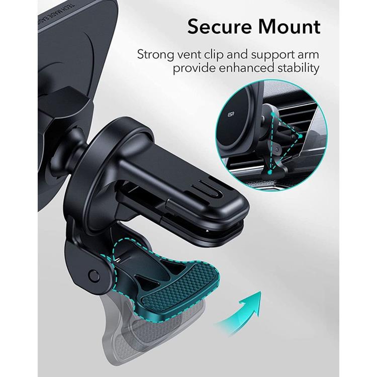ESR - ESR Halolock Magsafe Magnetic Car Vent Mount - Svart