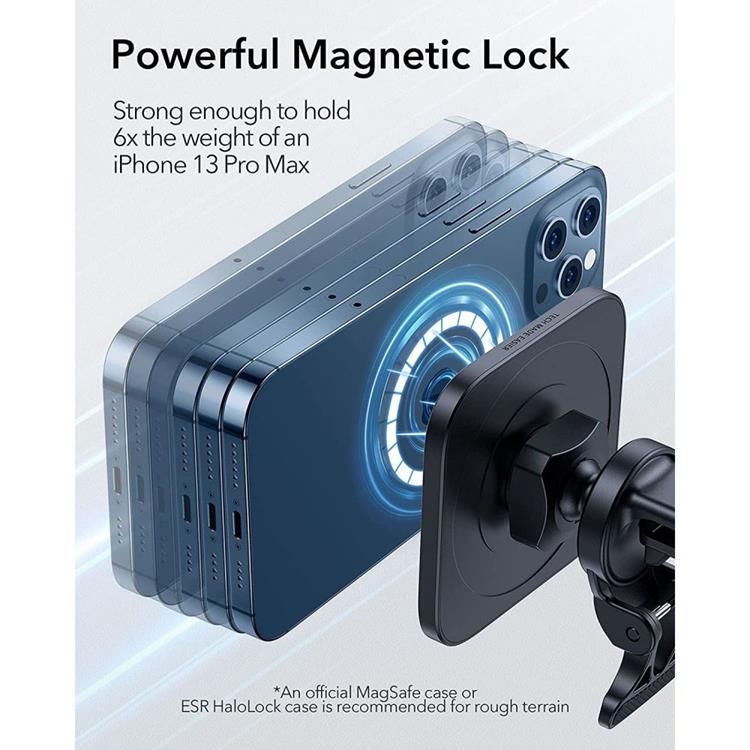 ESR - ESR Halolock Magsafe Magnetic Car Vent Mount - Svart