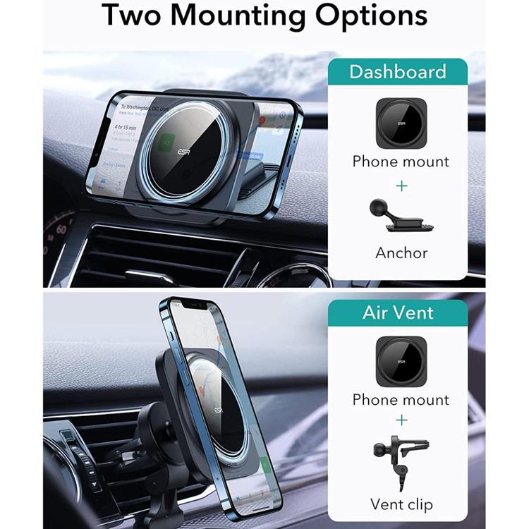 ESR - ESR Halolock Magsafe Magnetic Car Vent Mount - Svart