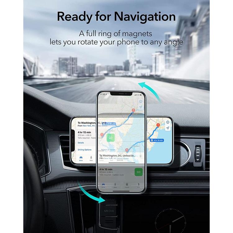 ESR - ESR Halolock Magsafe Magnetic Car Vent Mount - Svart
