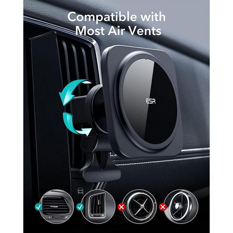 ESR - ESR Halolock Magsafe Magnetic Car Vent Mount - Svart