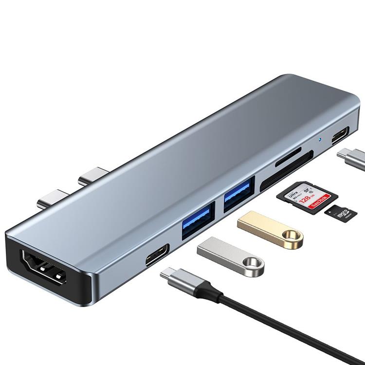 Tech-Protect - Tech-Protect V5-Hub Adapter 7in1 - Grå