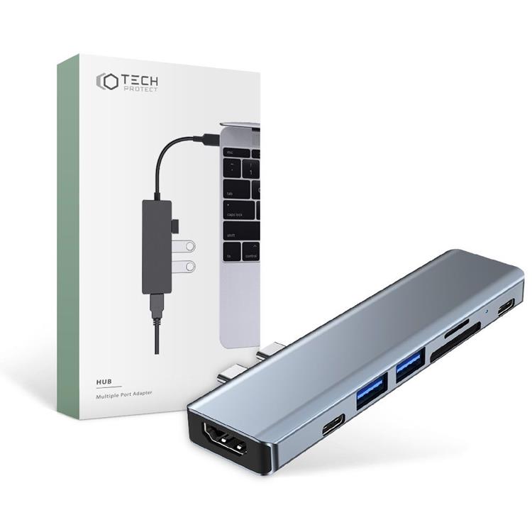 Tech-Protect - Tech-Protect V5-Hub Adapter 7in1 - Grå