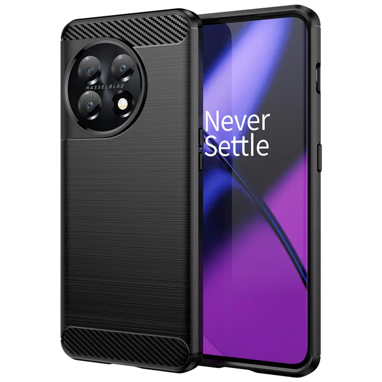 A-One Brand - OnePlus 11 5G Mobilskal Brushed Carbon Fiber - Svart