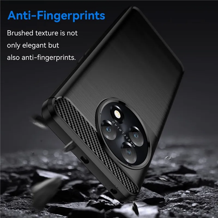 A-One Brand - OnePlus 11 5G Mobilskal Brushed Carbon Fiber - Svart