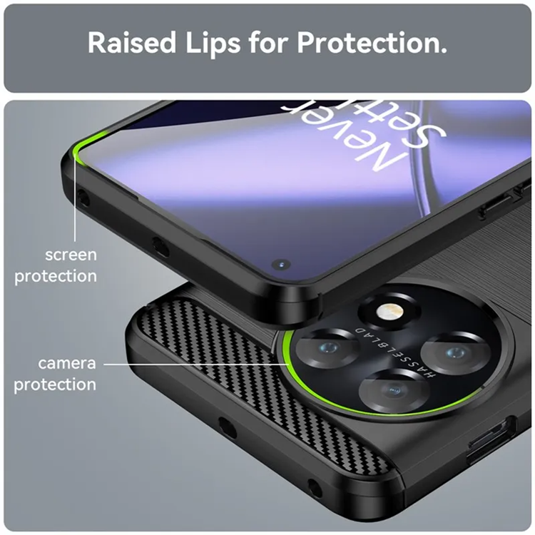 A-One Brand - OnePlus 11 5G Mobilskal Brushed Carbon Fiber - Svart