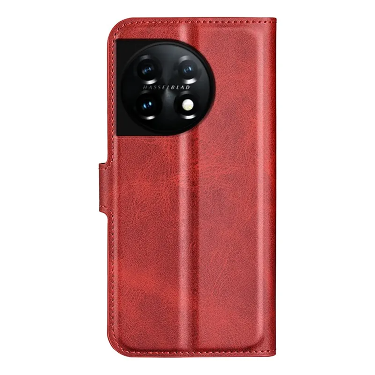 A-One Brand - OnePlus 11 5G Plånboksfodral Calf Texture Flip - Röd