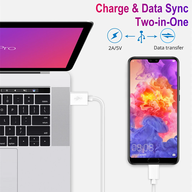 A-One Brand - USB-A till USB-C Kabel Snabbladdning 2M - Vit