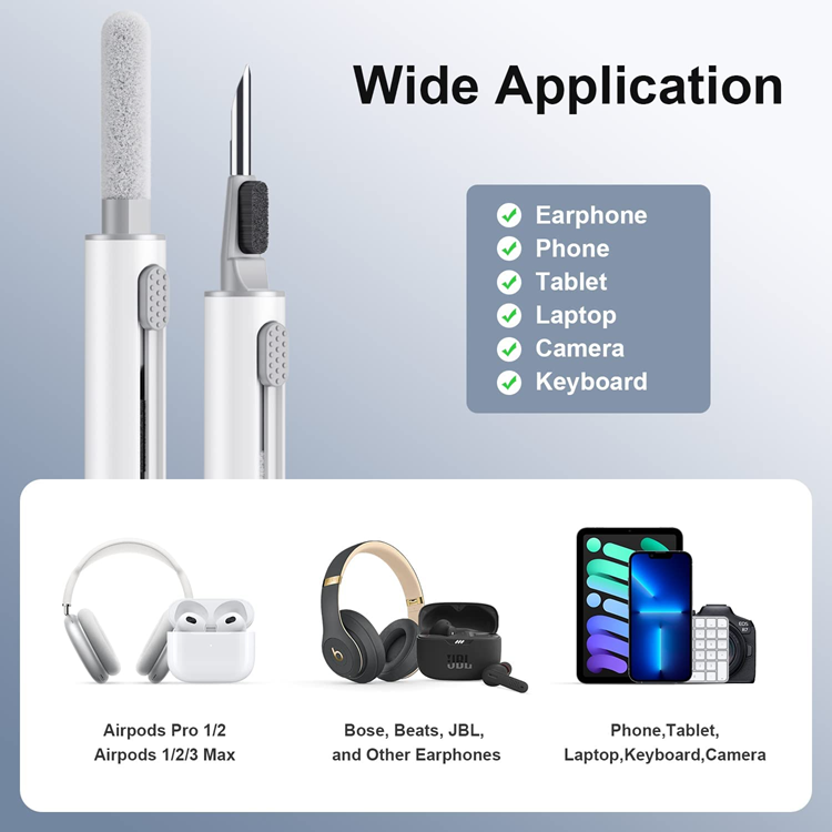 A-One Brand - Multifunction Airpods 1/2/3/Pro Cleaner Kit med Soft Brush - Vit