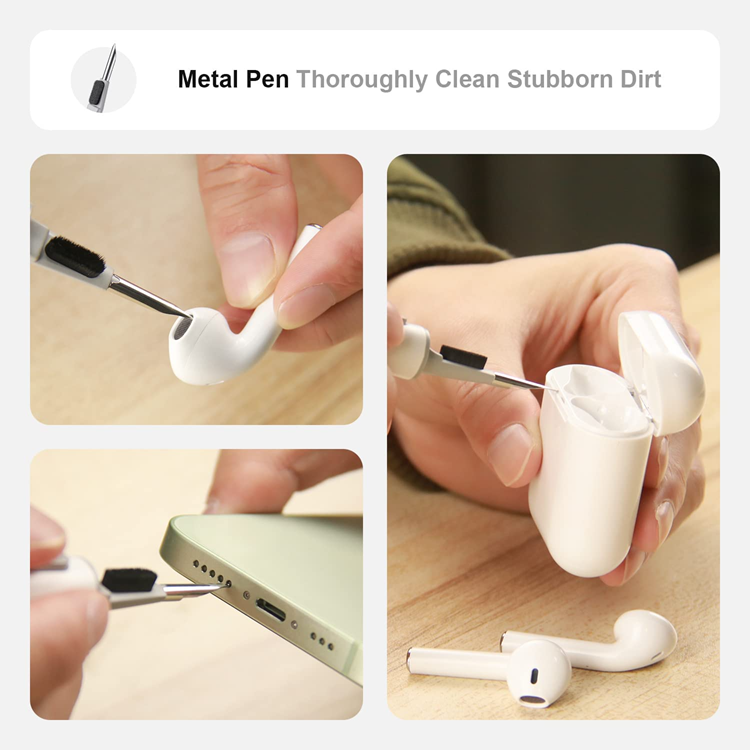 A-One Brand - Multifunction Airpods 1/2/3/Pro Cleaner Kit med Soft Brush - Vit