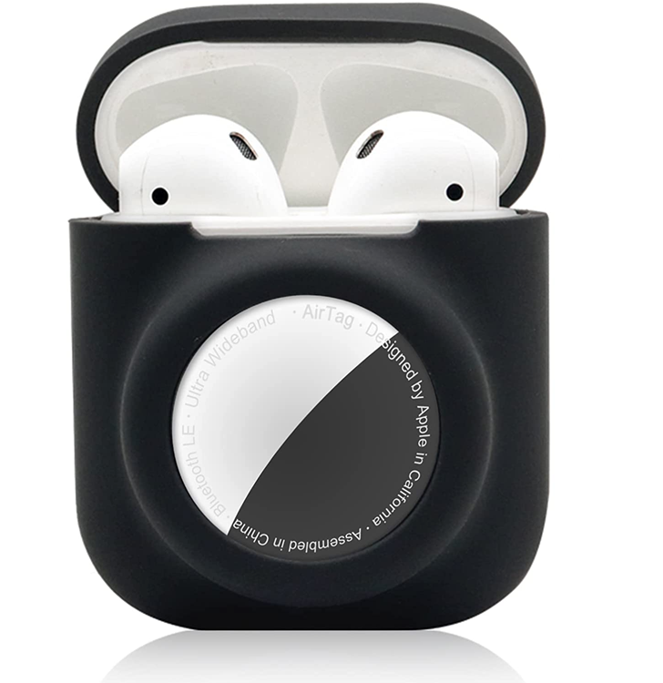 A-One Brand - Airpods Skal 2in1 Silicone Airtag Anti-Scratch - Svart