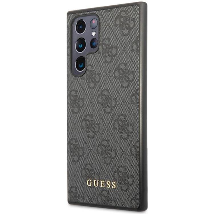 Guess - Guess Galaxy S23 Ultra Skal 4G Metal Gold Logo - Grå